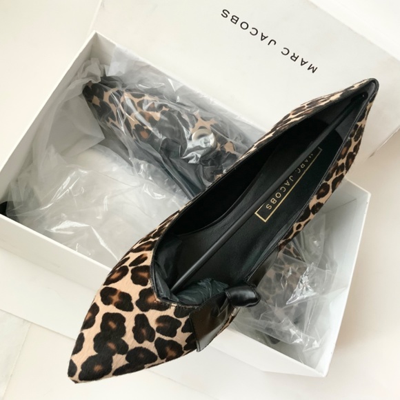Marc Jacobs Daryl Women's Leather Pointy Toe Pump Leopard Stiletto Heel Shoes 41 - Picture 6 of 11